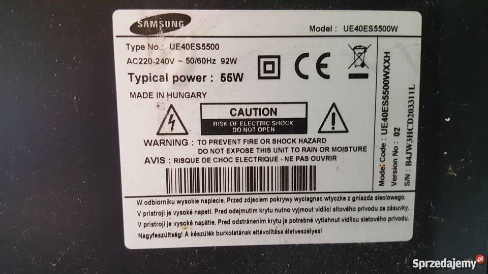 Głośniki do TV LCD Samsung UE40ES5500 Części i akcesoria Szczecin