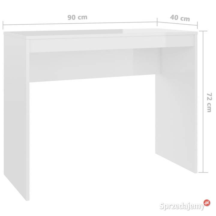 Biurko białe z połyskiem 90x40x72 materiał
