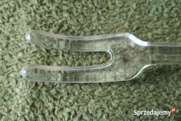 Dwa duże szklane widelce do sałaty 215 PRL