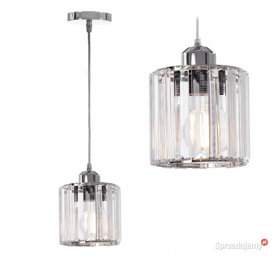 LAMPA SUFITOWA WISZĄCA KRYSZTAŁ GLAMOUR srebrna Oświetlenie