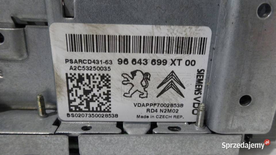 PEUGEOT 207 CC I 07r radio CD 96643699XT00