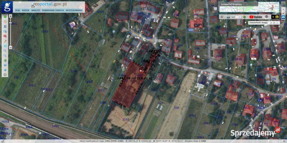 Działka A Rudawa PKP Zabierzów małopolskie