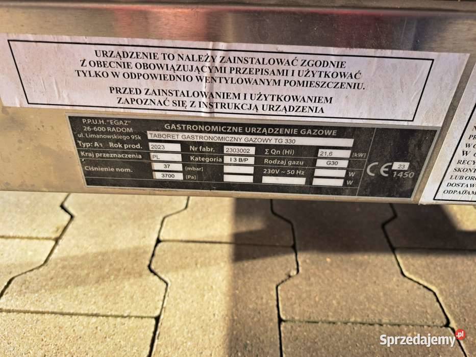 Taboret gazowy gastronomiczny TG330 dolnośląskie Lwówek Śląski sprzedam
