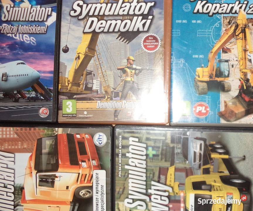 5x symulator śmieciarki lawety demolki koparki