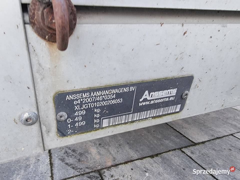 Przyczepka lekka z plandeką Anssems 750 Augustów