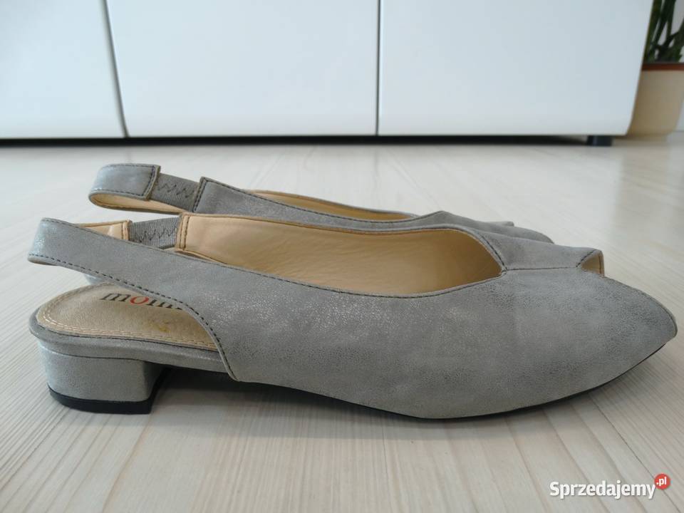 Buty Sandały Skórzane Skóra Naturalna Szare Łomża sprzedam