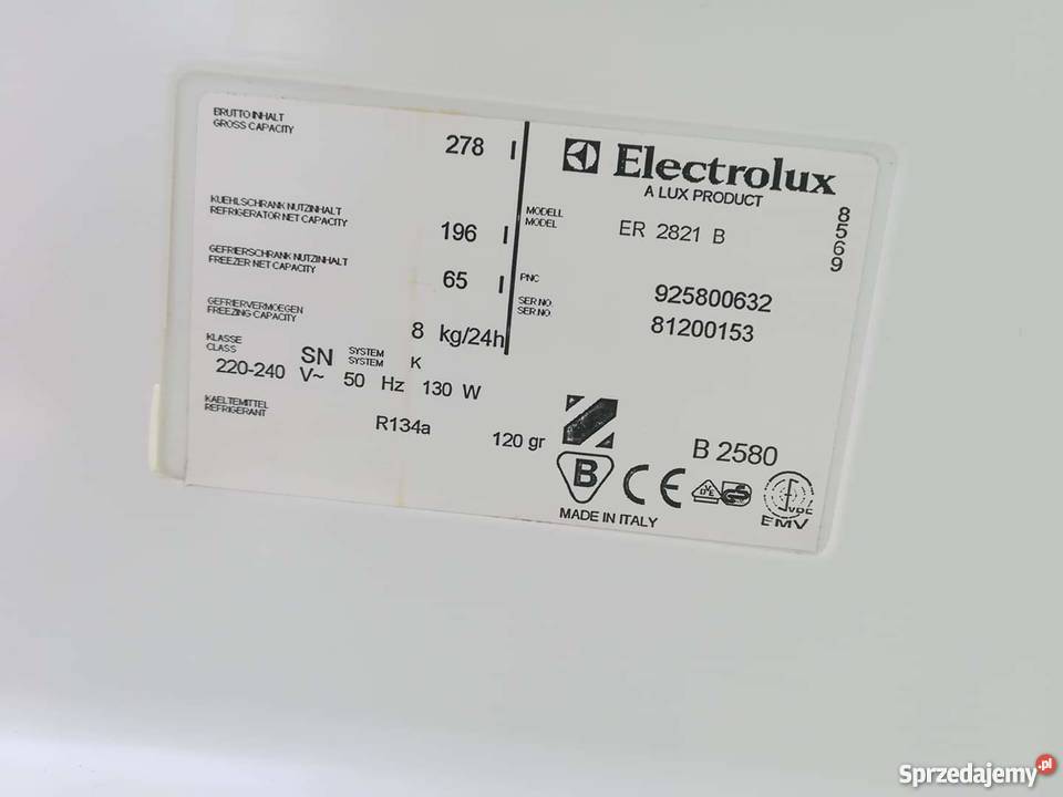 Lodówka Electrolux 160 możliwy transport wolnostojące Warszawa
