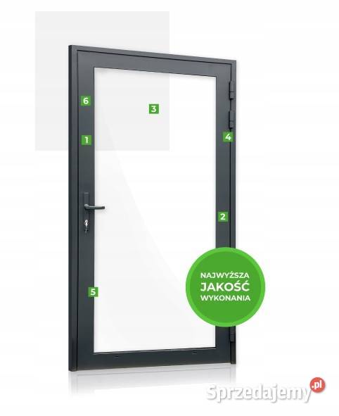 Drzwi Aluminiowe jednoskrzydłowe 1100x2100 mm Drzwi wewnętrzne Adamówka