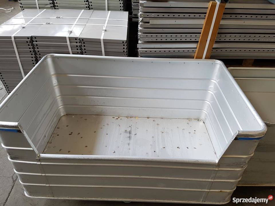 Wózek pralniczy aluminiowy z ruchomym dnem 600L Produkcja Dzierżoniów