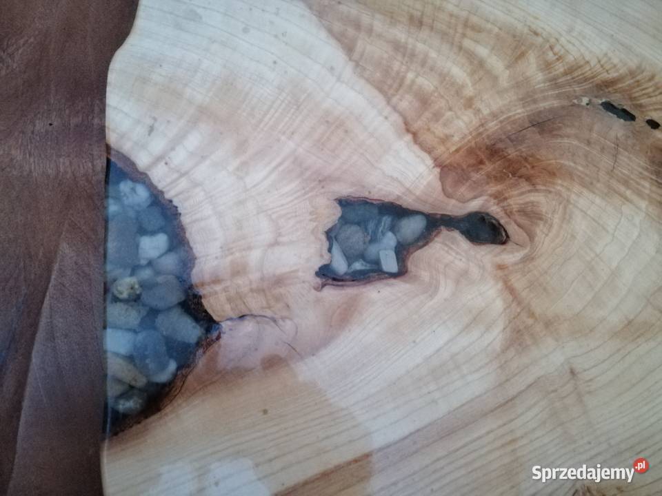 stolik kawowy blat debowy 120x80x5 zywica 120cm Przysucha sprzedam