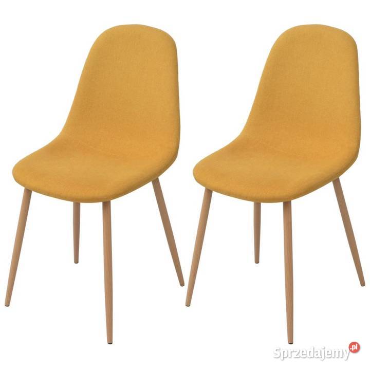 vidaXL Krzesła stołowe, 2 szt., żółte, tkanina 243870