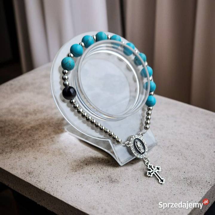 Elegancka Dziesiątka Różańca z Turkusem i podkarpackie