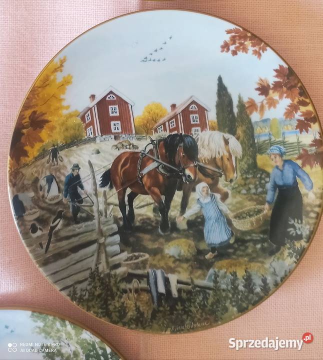 Talerz Życie na farmie Wg obrazów Bjrna Gidstama pomorskie Gdańsk