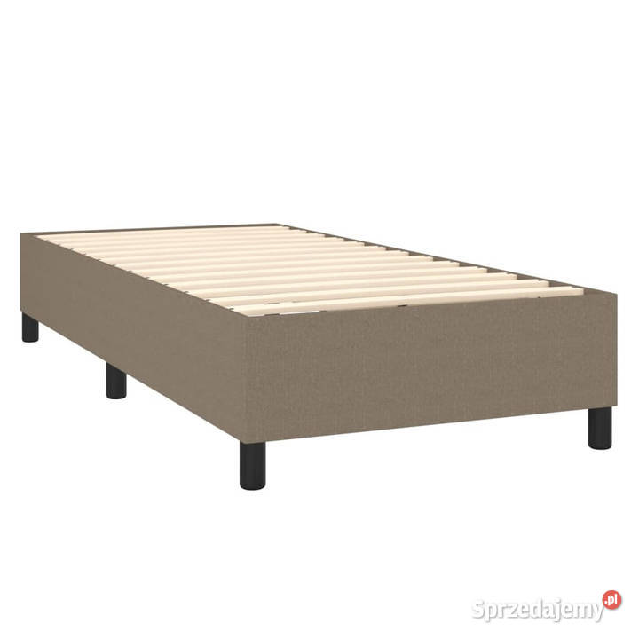 Łóżko kontynentalne z materacem taupe tkanina 203cm Warszawa