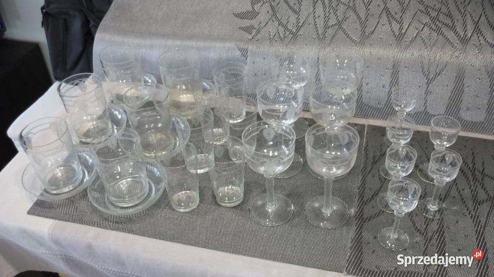 Zestaw szklanek i kieliszków szlifowanych przezroczysty Katowice