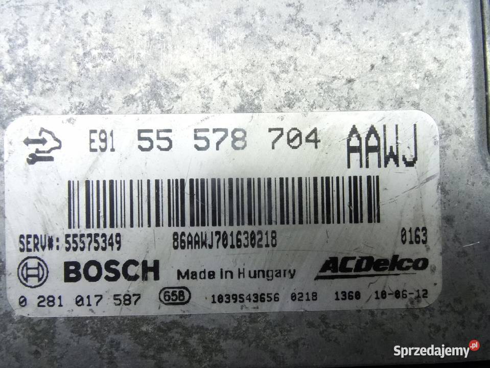OPEL MERIVA STEROWNIK KOMPUTER SILNIKA 55578704 osobowe Przemęt