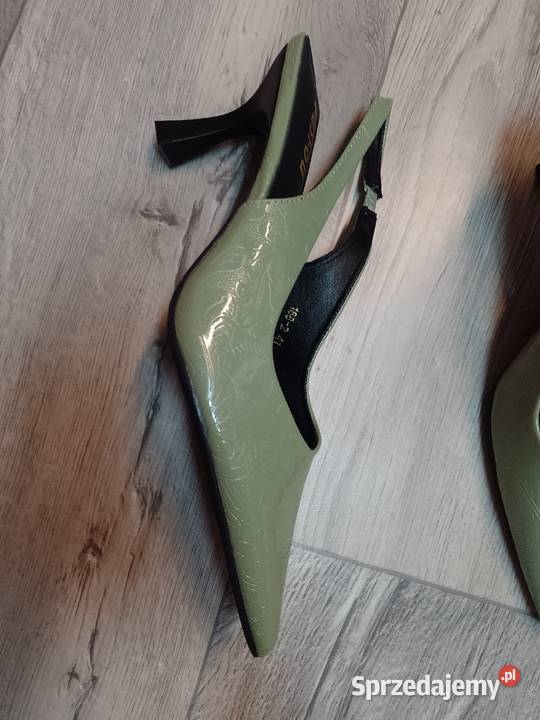 4041 Zielone ołówkowe Czółenka wieczorowe z Kraków