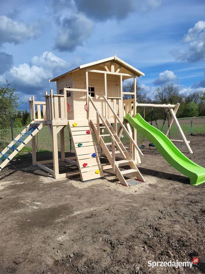Place zabaw domek dzieci huśtawki montaż Warszawa