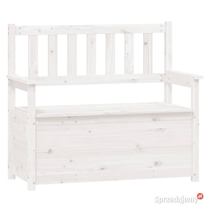 Ławka biała 1125x515x965 lite drewno sosnowe Warszawa
