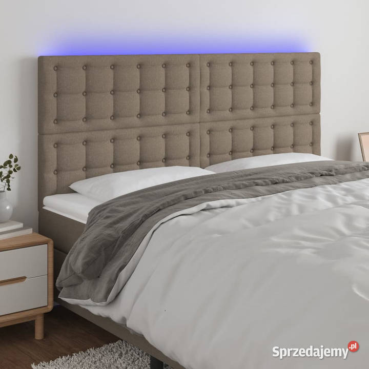 Zagłówek do łóżka z LED taupe 160x5x118128 Warszawa