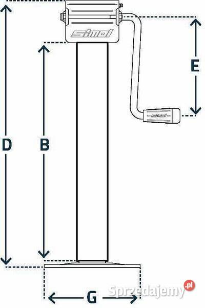 Stopa podporowa z pokrętłem bocznym 80x605 mm Kamionna