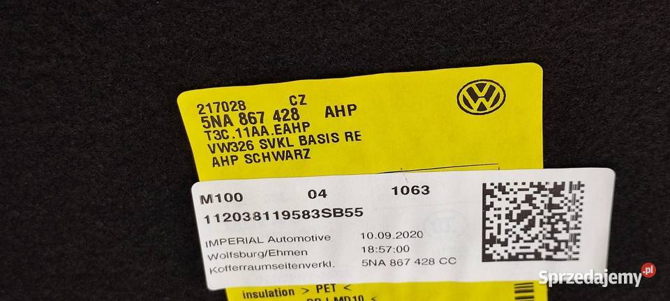 VW TIGUAN II BOCZEK BAGAŻNIKA PRAWY 5NA867428 CC