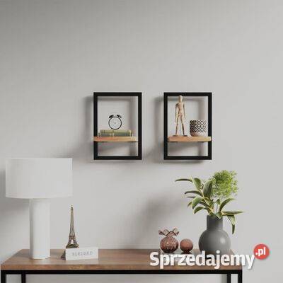 Półki ścienne 2 25x25x35 lite drewno akacjowe i Warszawa
