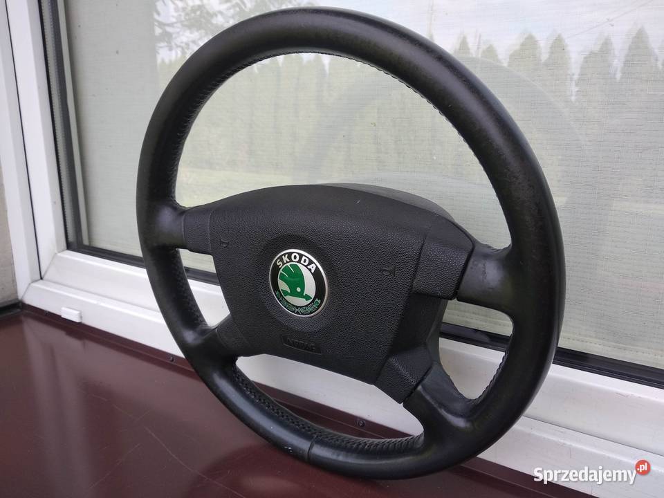 Skoda Fabia I 1 kierownica skórzana skóra Airbag Sieradz