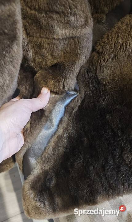 Futro naturalne czekoladowe 3840 brązowy/beżowy Kurtki i płaszcze Łowęcin sprzedam