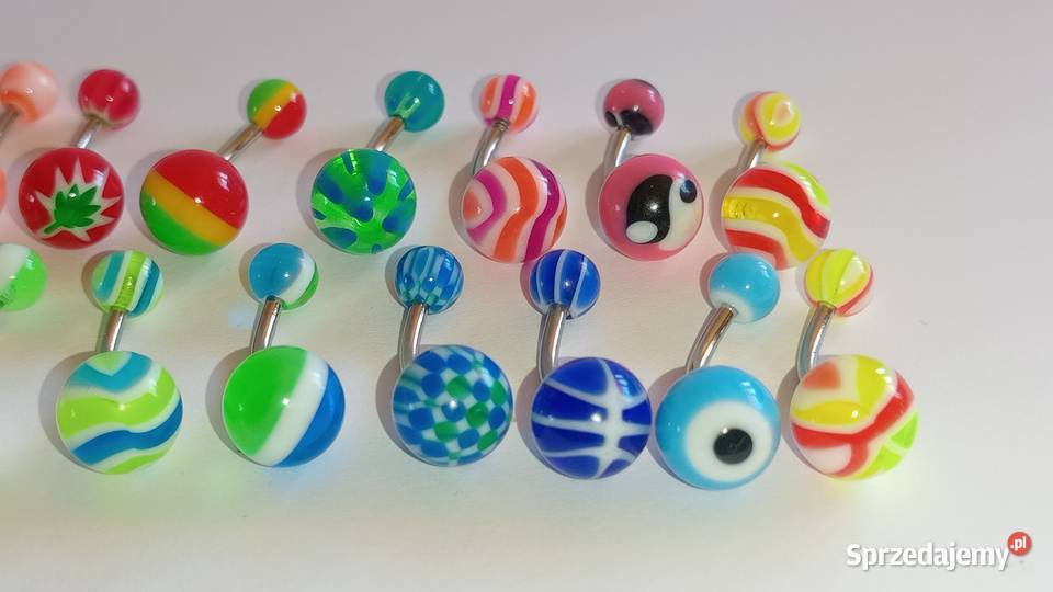 Kolczyki do pępka z kulkami akrylowymi Nowy Sącz sprzedam