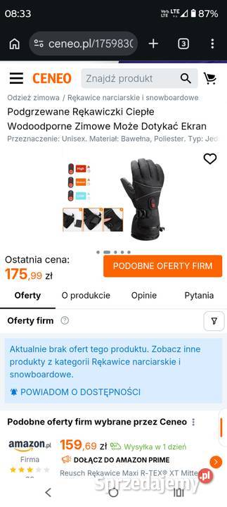 Rękawice zimowe ogrzewane sprzedam
