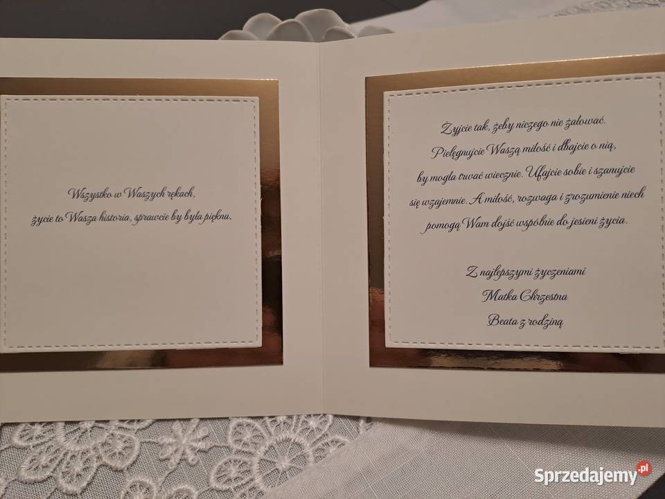 Kartka w kopercie z okazji ślubu Strzebiń