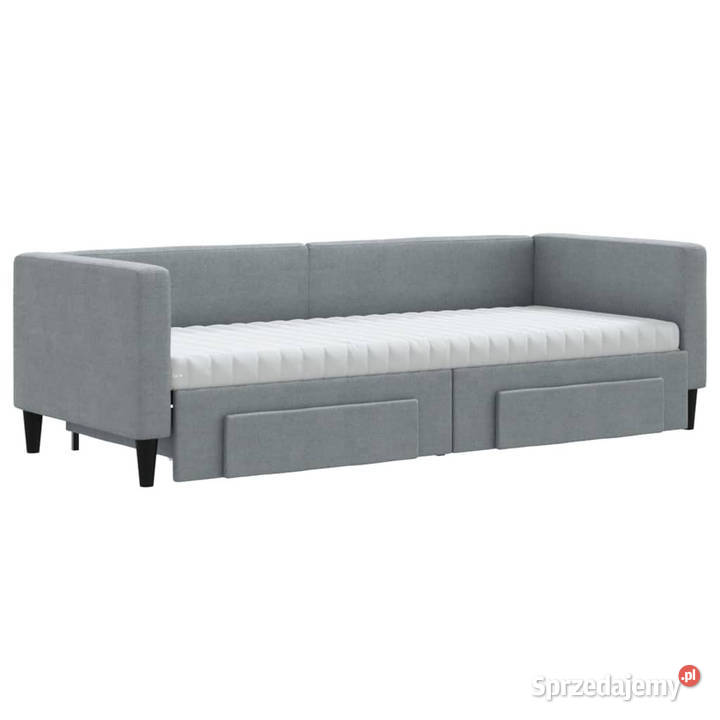 Sofa rozsuwana z szufladami jasnoszara tkanina 223cm Warszawa sprzedam