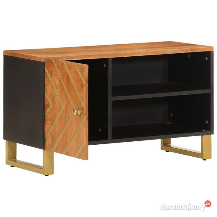 Szafka pod TV brązowoczarna 80x315x46 lite