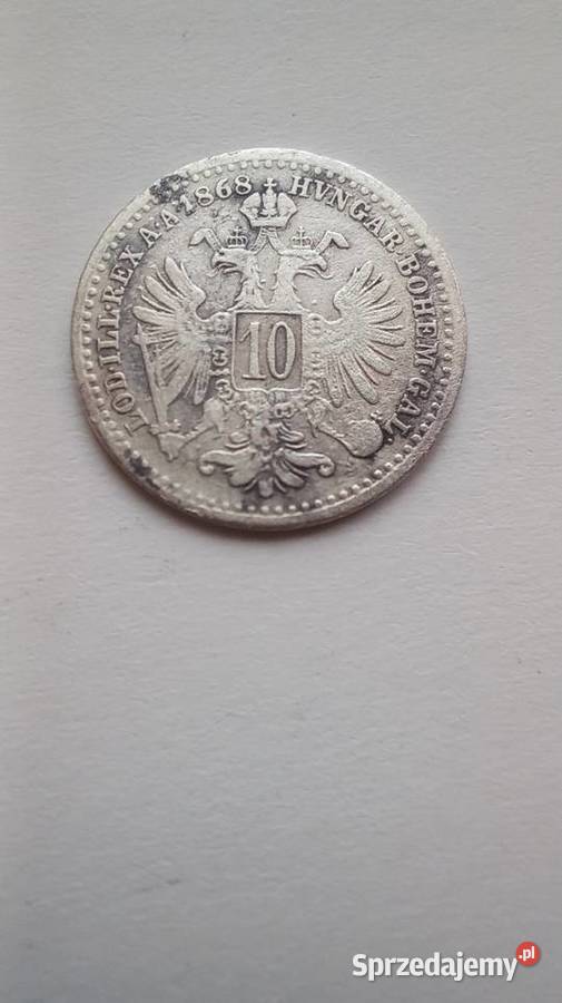 10 krajcarów 1868 srebro małopolskie Trzebinia sprzedam