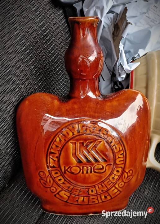 Kamionkowa karafka PRL glazurowana Gorzów Wielkopolski
