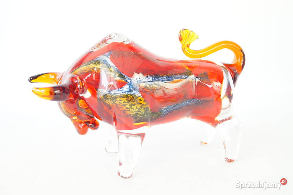 Byk z Wall Street szklana figura Murano style wielkopolskie Gizałki