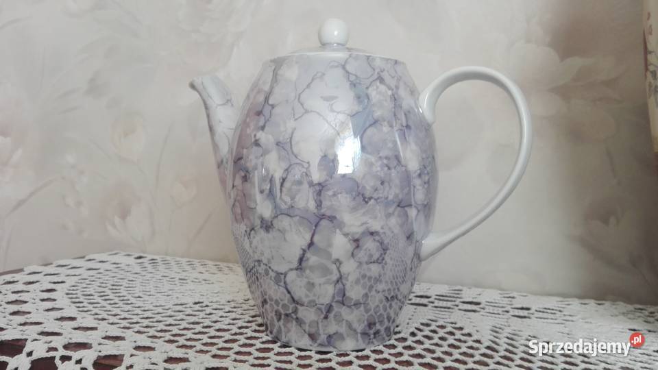 Dzbanek Joanna marmurek niebieski porcelana Antyki, Sztuka, Kolekcje podlaskie Białystok