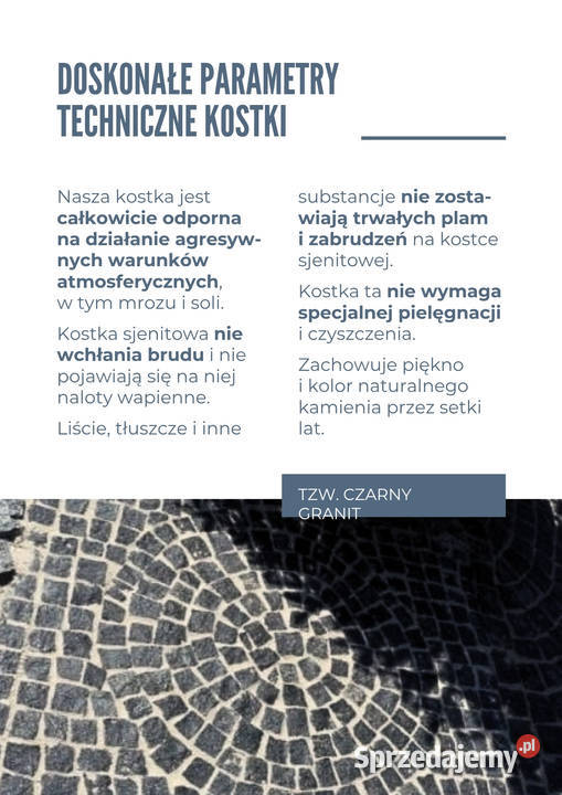 Kostka brukowa Sjenit ciemno szara łupana 8x11x5 Przedborowa