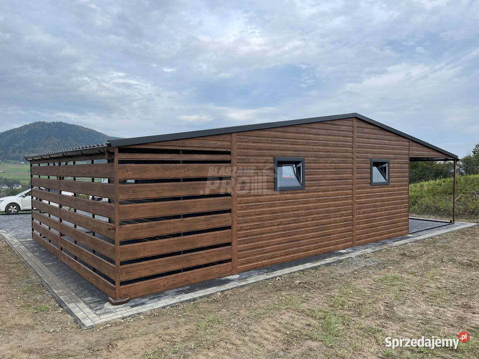 Garaz blaszany 6x6 2x wiata 3x6 2x Brama uchylna 36m2 Sprzedaż Włocławek