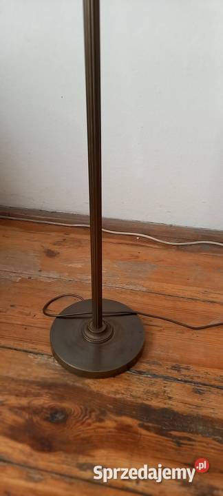 Mosiężna lampa podłogowa z abażurem 2 Skierniewice sprzedam