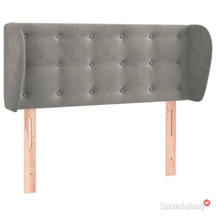 Zagłówek uszak jasnoszary 103x23x7888 aksamitny Warszawa