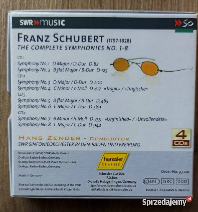 F Schubert komplet symfonii dir H Zender 4CD 3 i więcej