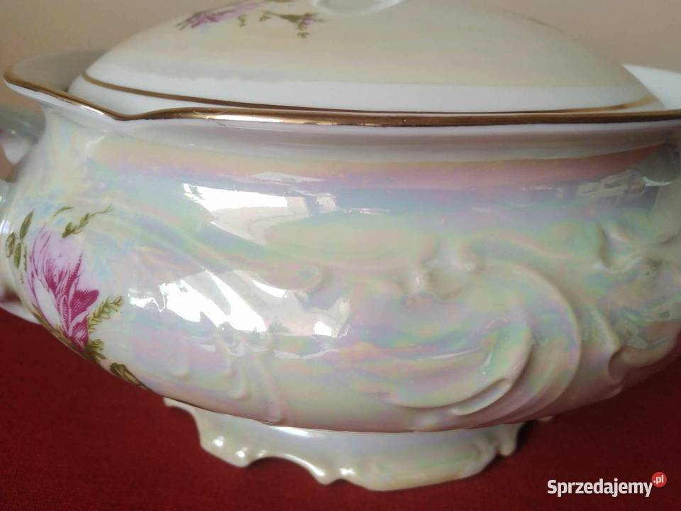 Duża Waza Porcelanowa Róża Szlachetna Błękit PRL Porcelana i szkło Wałbrzych sprzedam