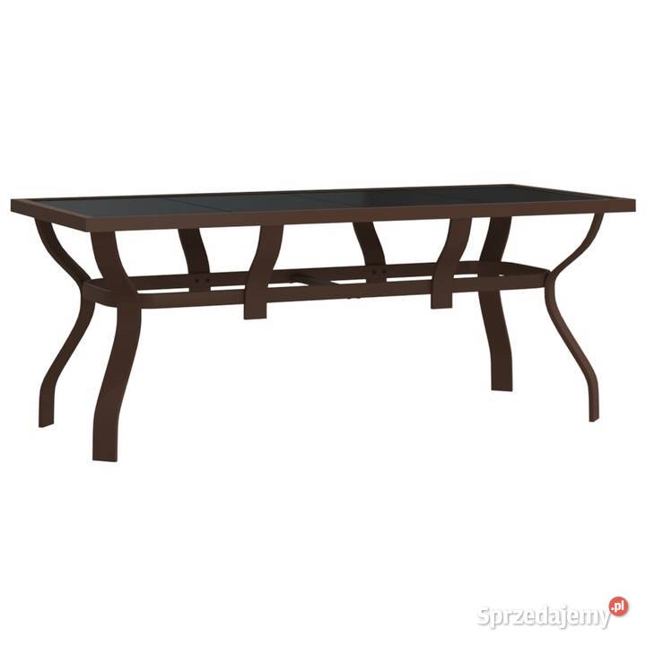 vidaXL Stół ogrodowy brązowoczarny 180x80x70
