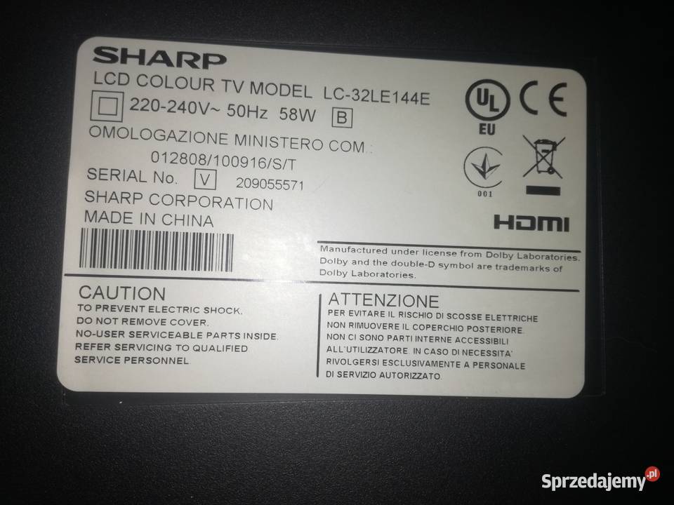 Telewizor Sharp LCD LC32LE244E śląskie Bytom
