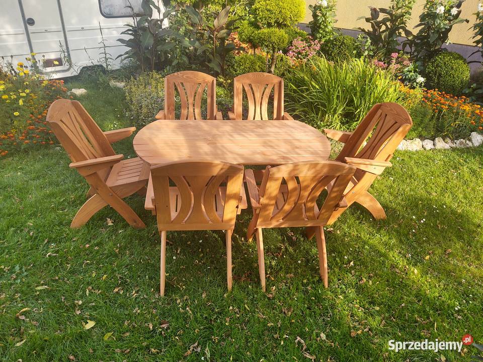Meble ogrodowe drewniane składane meble tarasowe