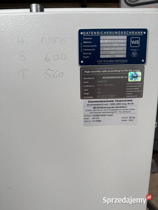 Sejf ISS valberg Hamburg 45002 szafa bron Łęknica