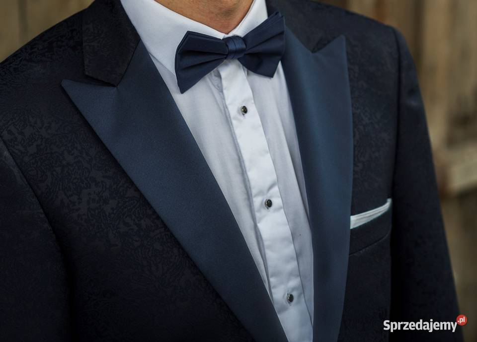 Smoking garnitur żakard granatowy ELLSTONE sprzedam