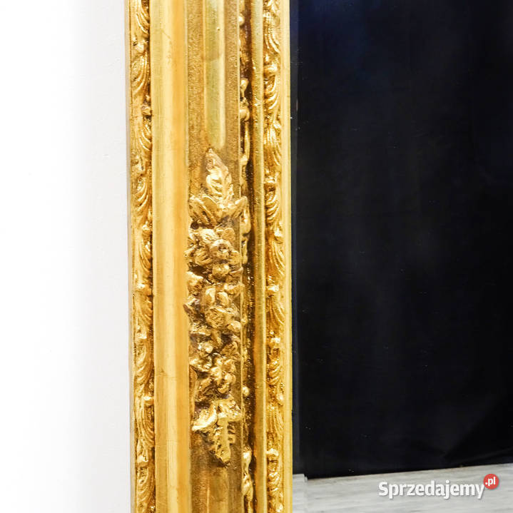 Stylowe Lustro w ZŁOTEJ RAMIE ZDOBIONE Lustro żółty Kalisz